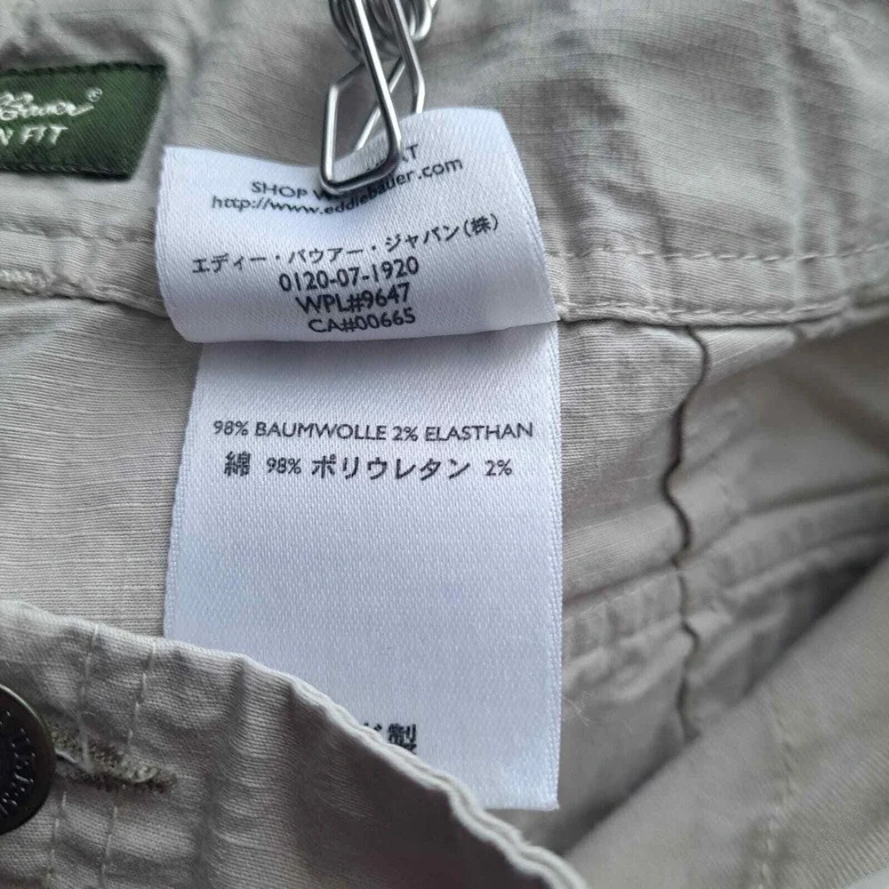 Eddie Bauer Cargo Pants Womens 10P Beige Khaki Ripstop Utility Mid Rise Casual